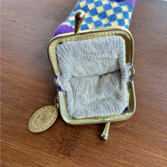 MacKenzie-Childs Coin Purse Purple Thistle Fair Isle Sock Change Gift Bag NY - Picture 6 of 7